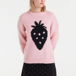 Jersey de punto jacquard con estampado Strawberry