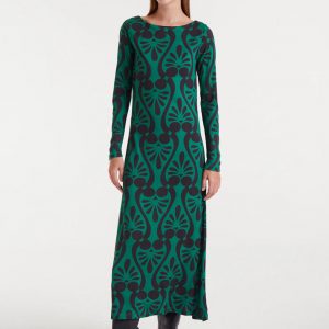 vestido largo con estampado baroque