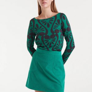 falda corta pana verde